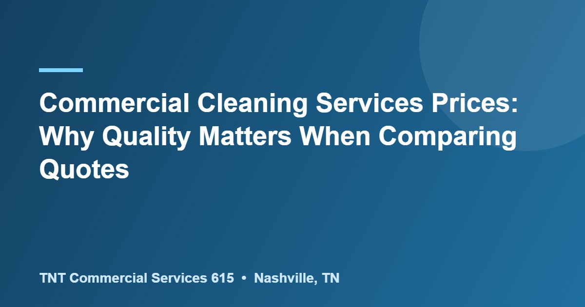commercial cleaning services prices