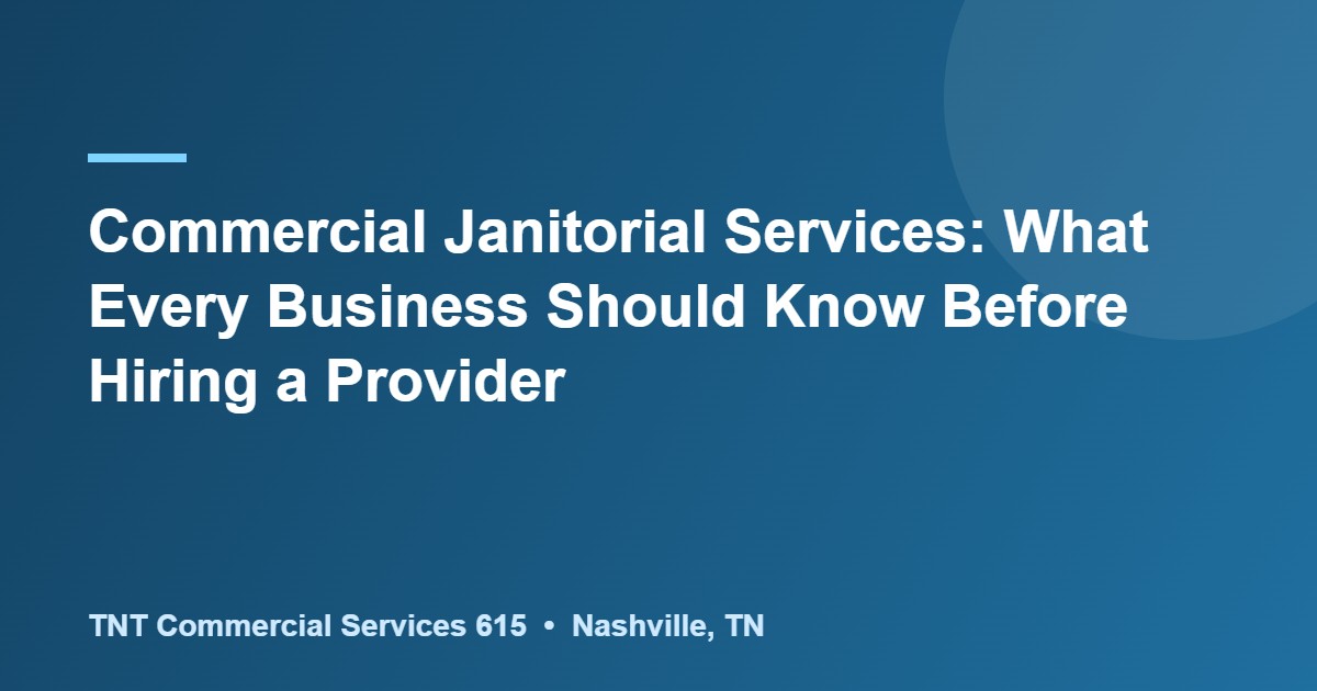 commercial janitorial services